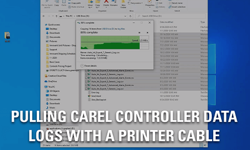 Pulling Carel controller data logs with a printer cable